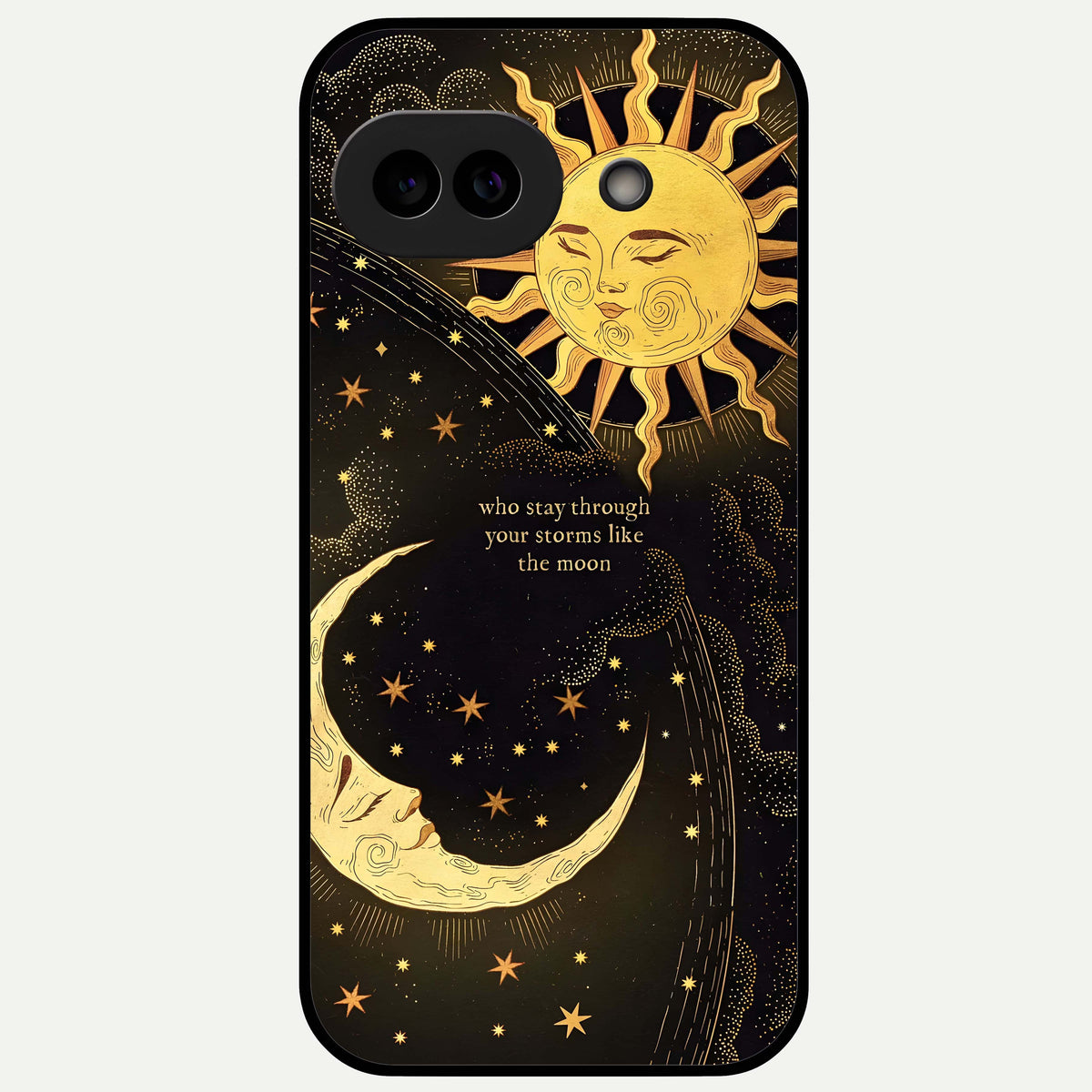  Golden Lunar Love Glass Case For Google Pixel 9A back cover – full design glossy printed glass finish