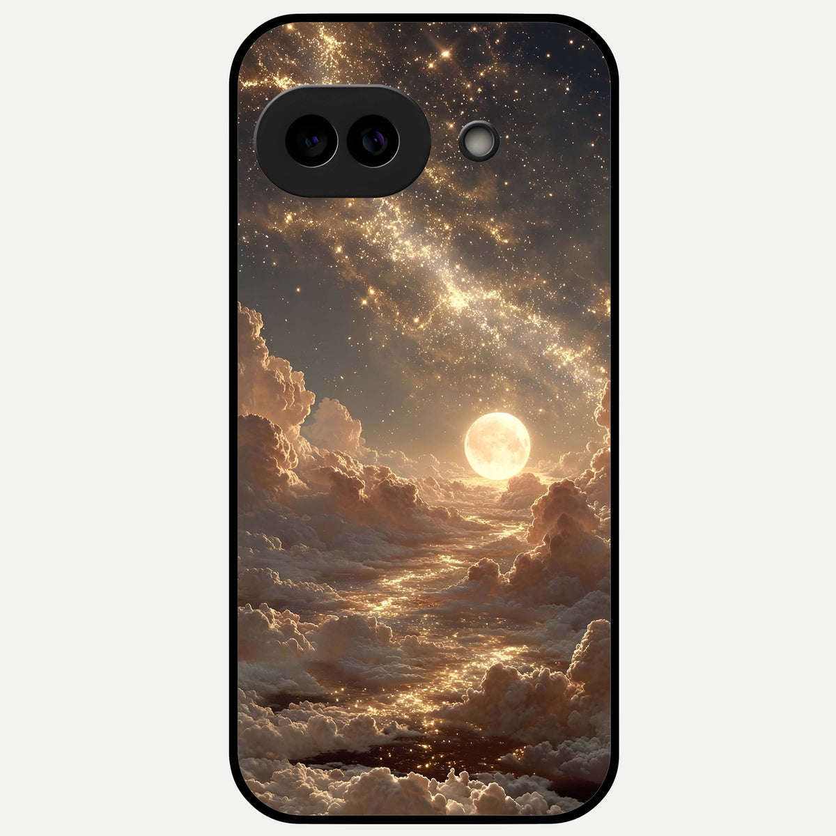  Golden Sky Dream Glass Case For Google Pixel 9A back cover – full design glossy printed glass finish