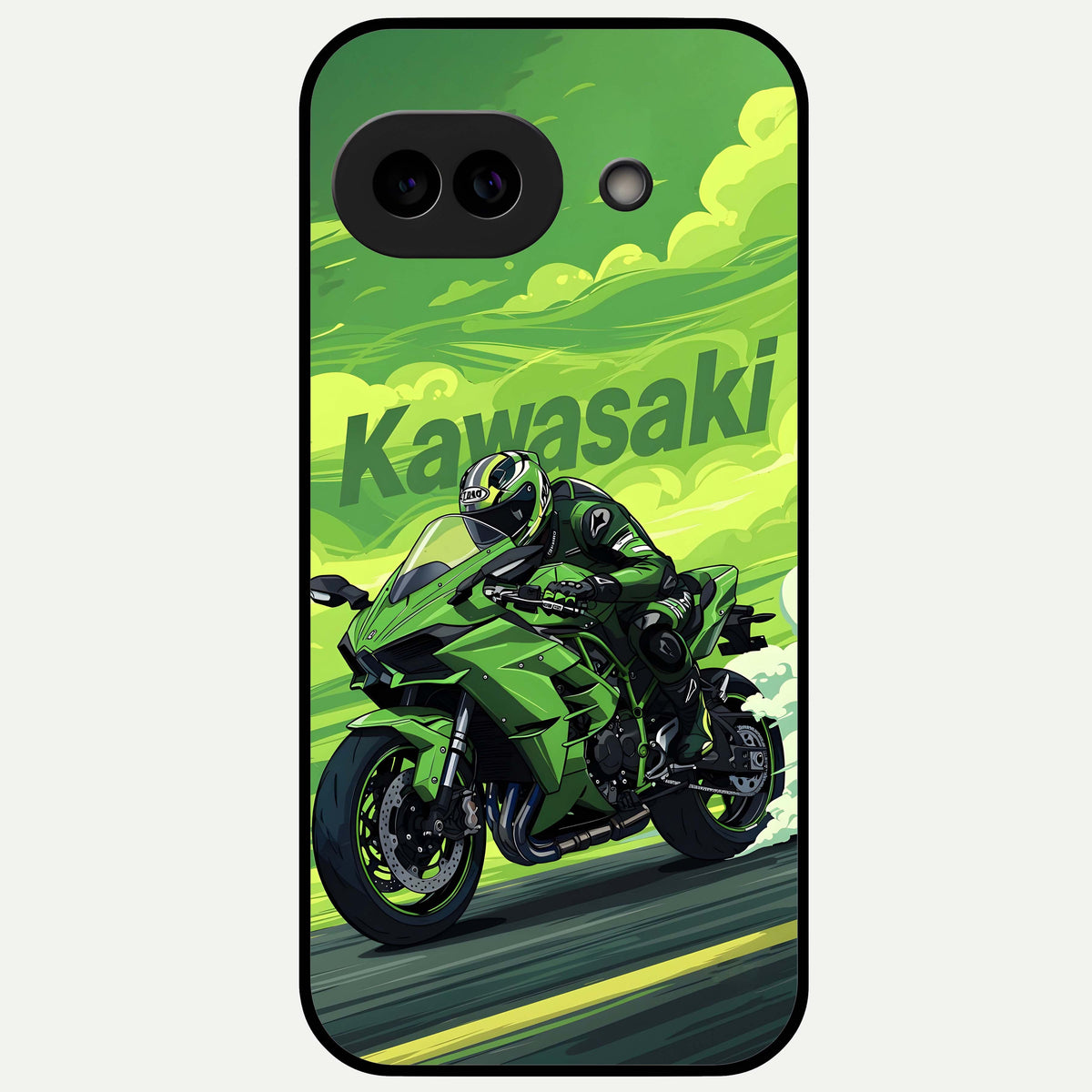  Greenery Sky Glass Case For Google Pixel 9A back cover – full design glossy printed glass finish