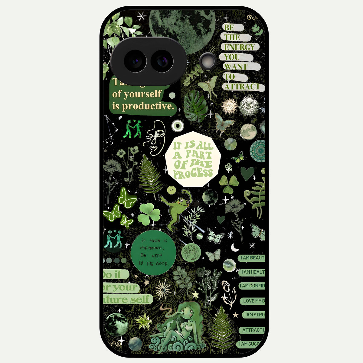  Green Mandala Pattern Glass Case For Google Pixel 9A back cover – full design glossy printed glass finish