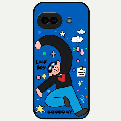  Happy Luck Vibe Glass Case For Google Pixel 9A back cover – full design glossy printed glass finish