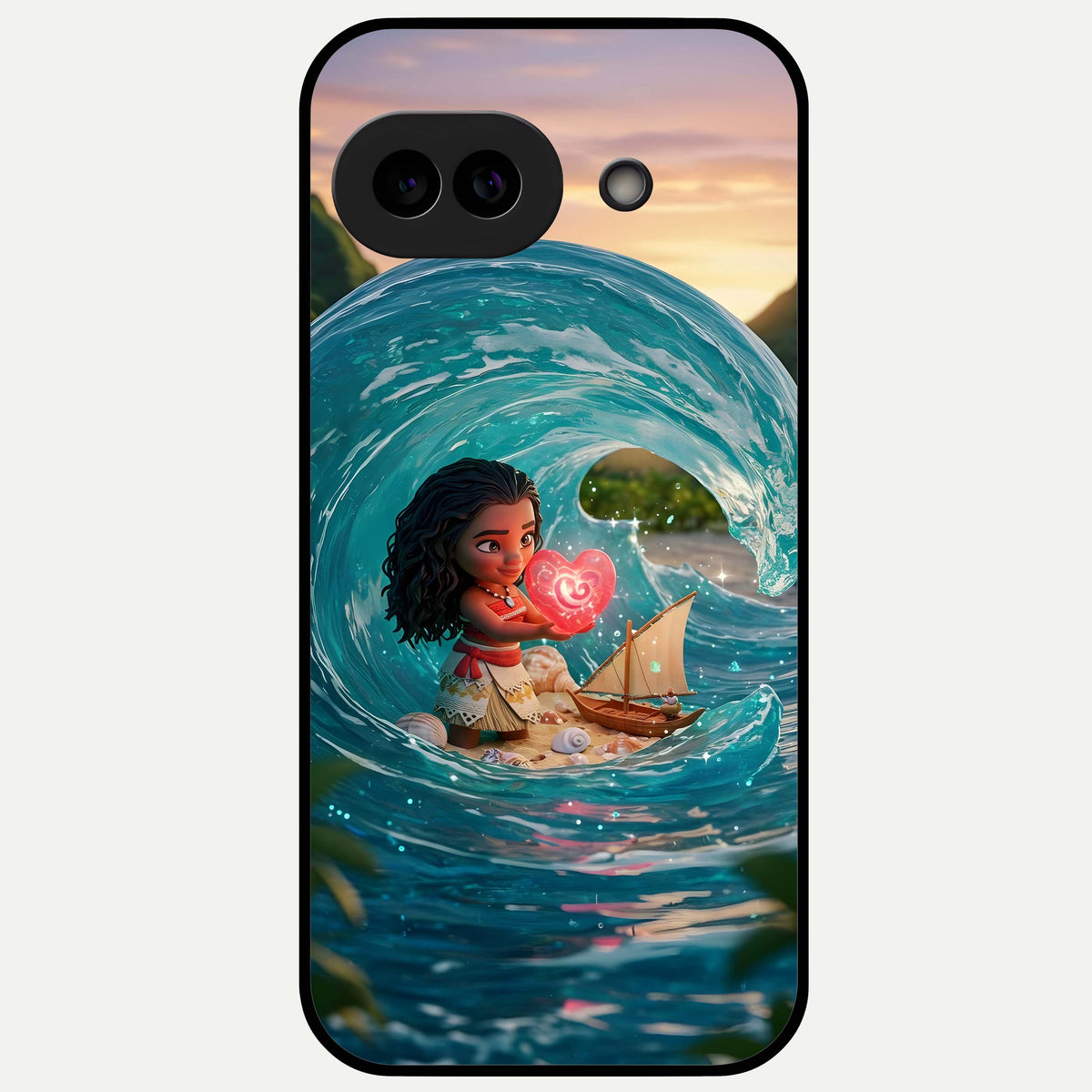  Heart of Ocean Glass Case For Google Pixel 9A back cover – full design glossy printed glass finish