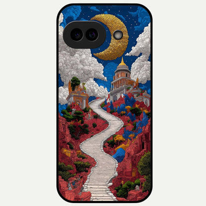  Heavenly Moon Path Glass Case For Google Pixel 9A back cover – full design glossy printed glass finish