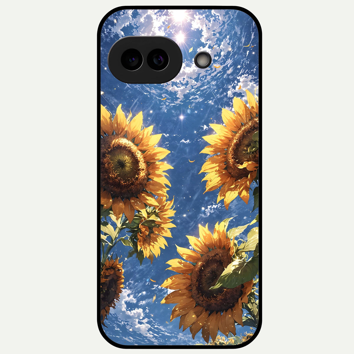  Heavenly Sunflower Rise Glass Case For Google Pixel 9A back cover – full design glossy printed glass finish