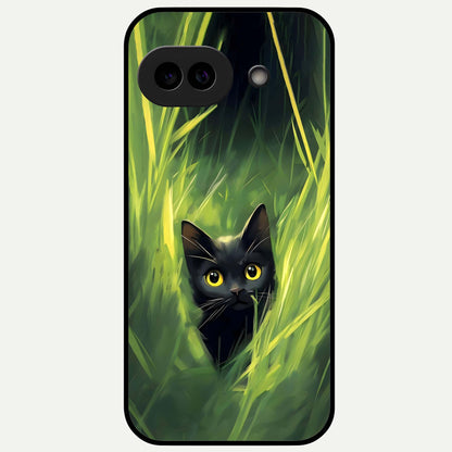  Hidden Cat Whisper Glass Case For Google Pixel 9A back cover – full design glossy printed glass finish