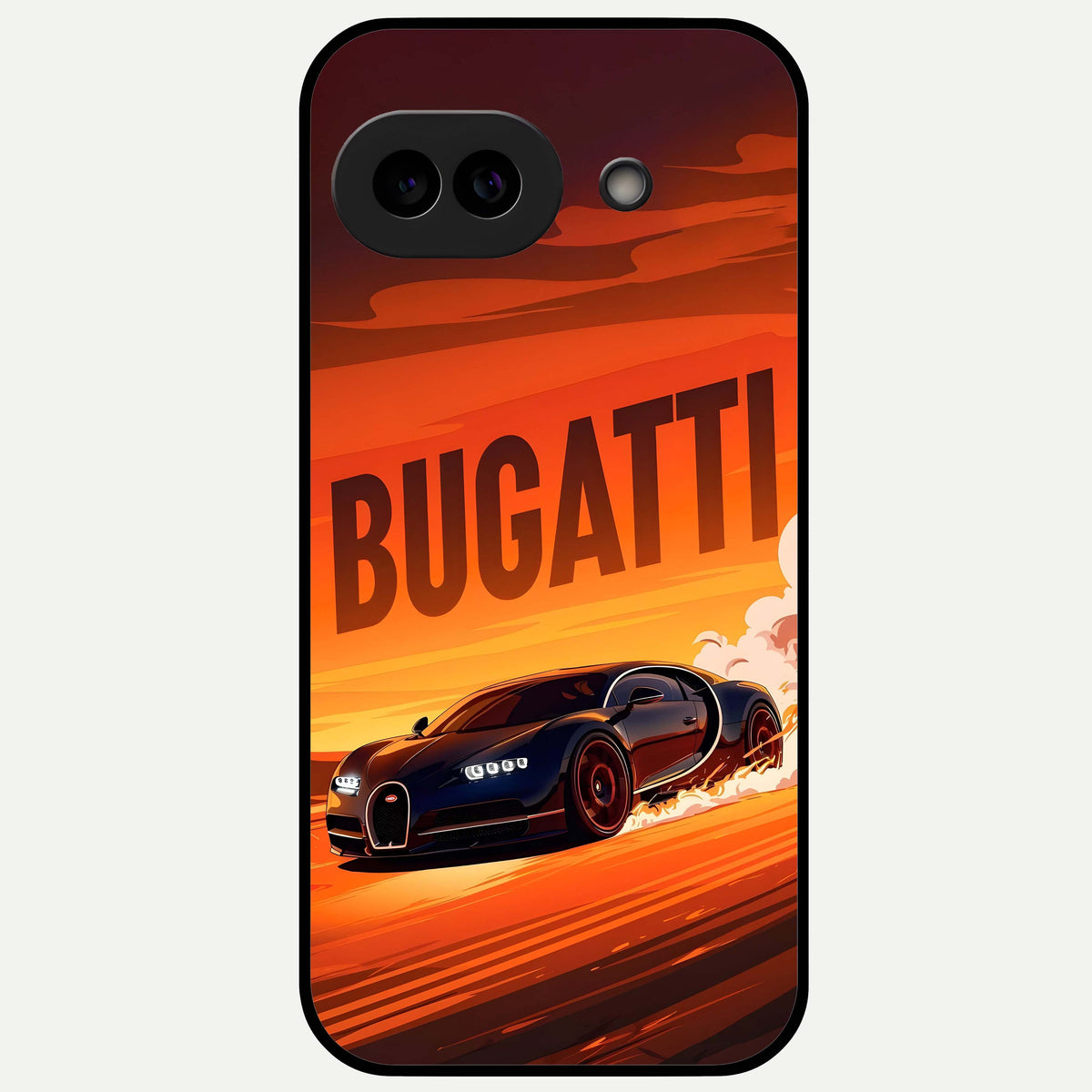  Inferno Bugatti Storm Glass Case For Google Pixel 9A back cover – full design glossy printed glass finish