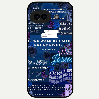  Kingdom Faith Glow Glass Case For Google Pixel 9A back cover – full design glossy printed glass finish