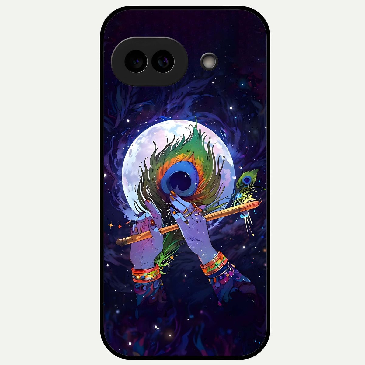  Krishna Hands Art Glass Case For Google Pixel 9A back cover – full design glossy printed glass finish