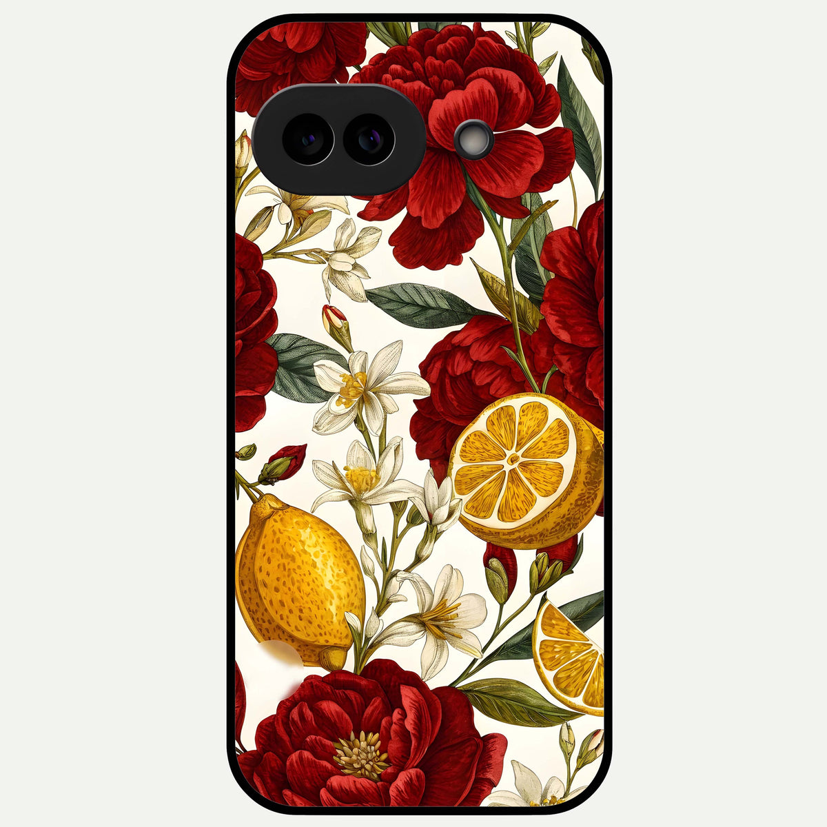  Lemon Rose Charm Glass Case For Google Pixel 9A back cover – full design glossy printed glass finish