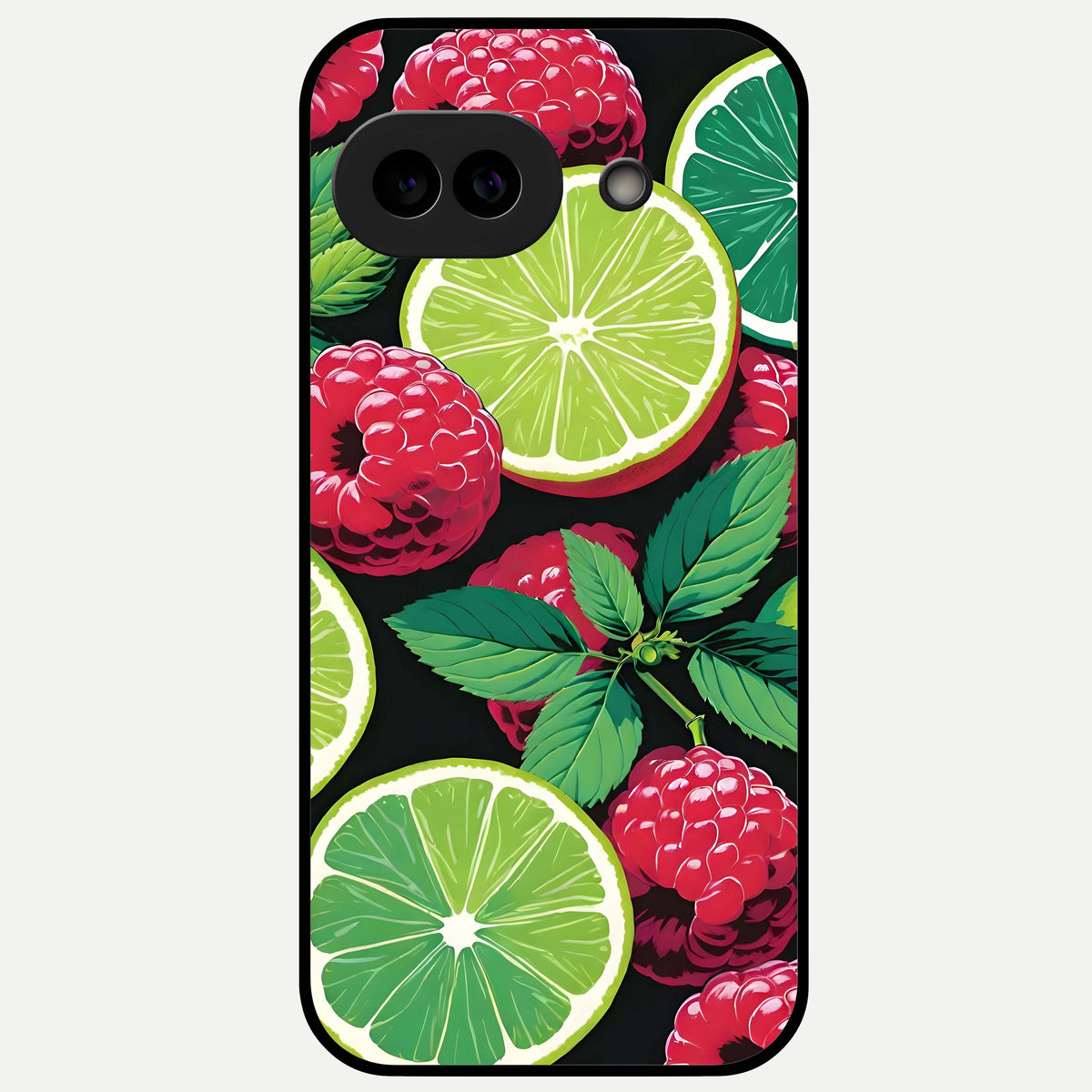  Lime and Raspberry Pattern Glass Case For Google Pixel 9A back cover – full design glossy printed glass finish
