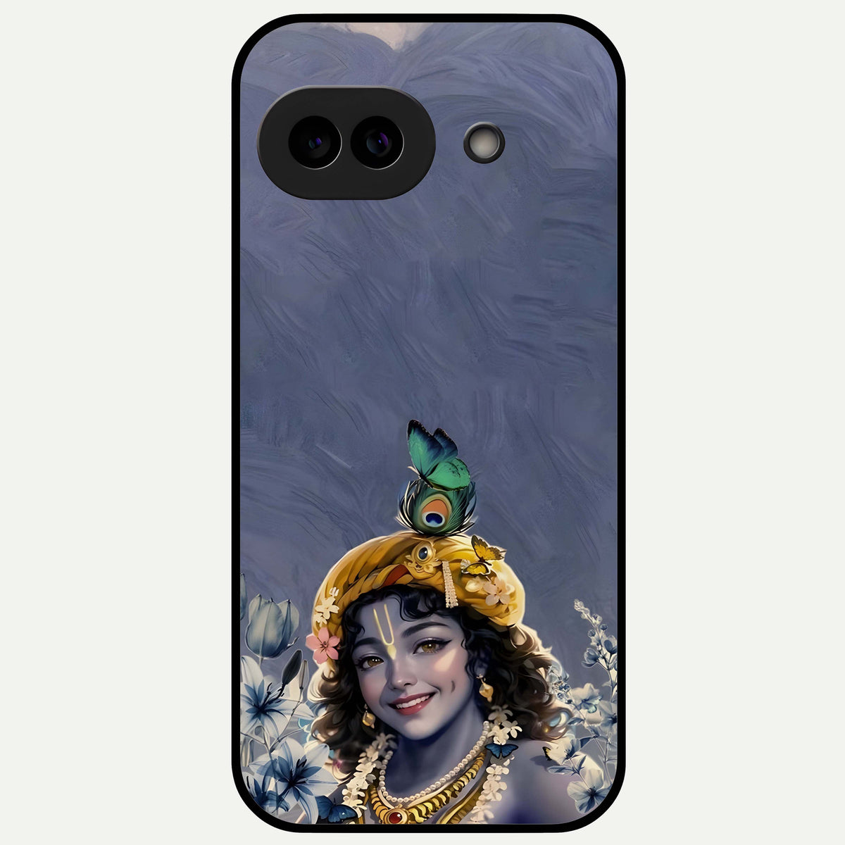  Lord Krishna Glass Case For Google Pixel 9A back cover – full design glossy printed glass finish