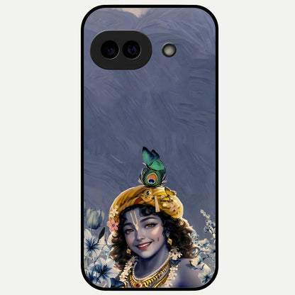  Lord Krishna Glass Case For Google Pixel 9A back cover – full design glossy printed glass finish