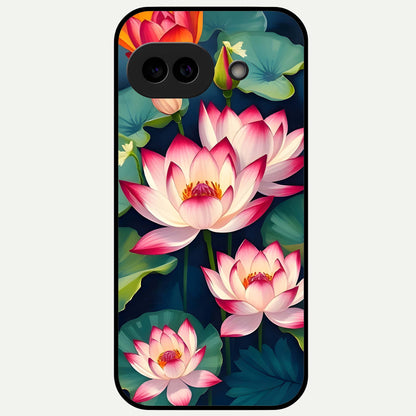  Lotus Dream Serenity Glass Case For Google Pixel 9A back cover – full design glossy printed glass finish