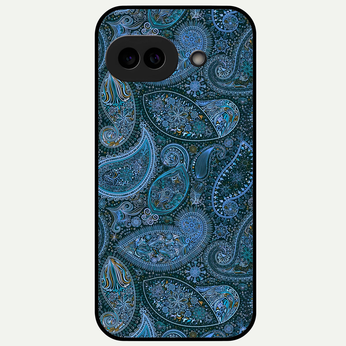  Midnight Paisley Glow Glass Case For Google Pixel 9A back cover – full design glossy printed glass finish