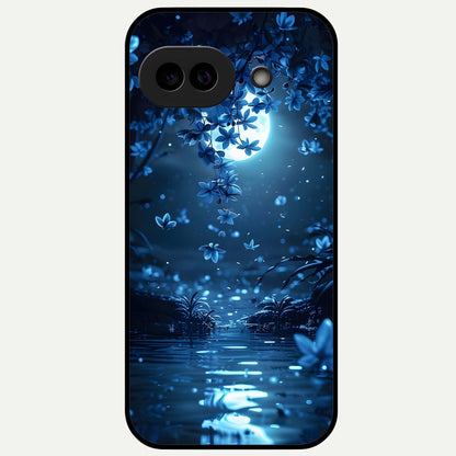  Moonlight Petal Dream Glass Case For Google Pixel 9A back cover – full design glossy printed glass finish