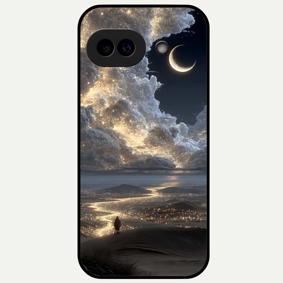  Moonlight Spark Path Glass Case For Google Pixel 9A back cover – full design glossy printed glass finish