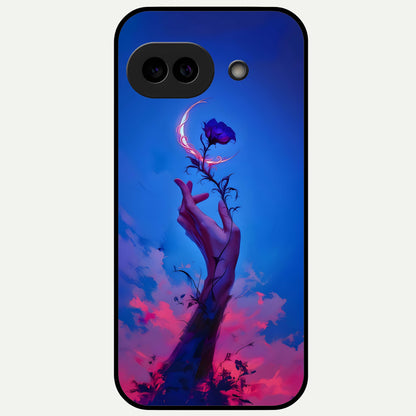  Mystic Hand Glass Case For Google Pixel 9A back cover – full design glossy printed glass finish