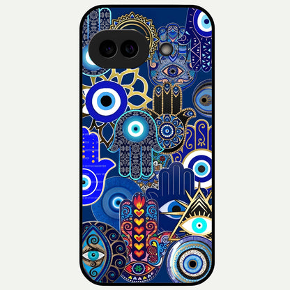 Mystic Palm Guard Glass Case For Google Pixel 9A back cover – full design glossy printed glass finish