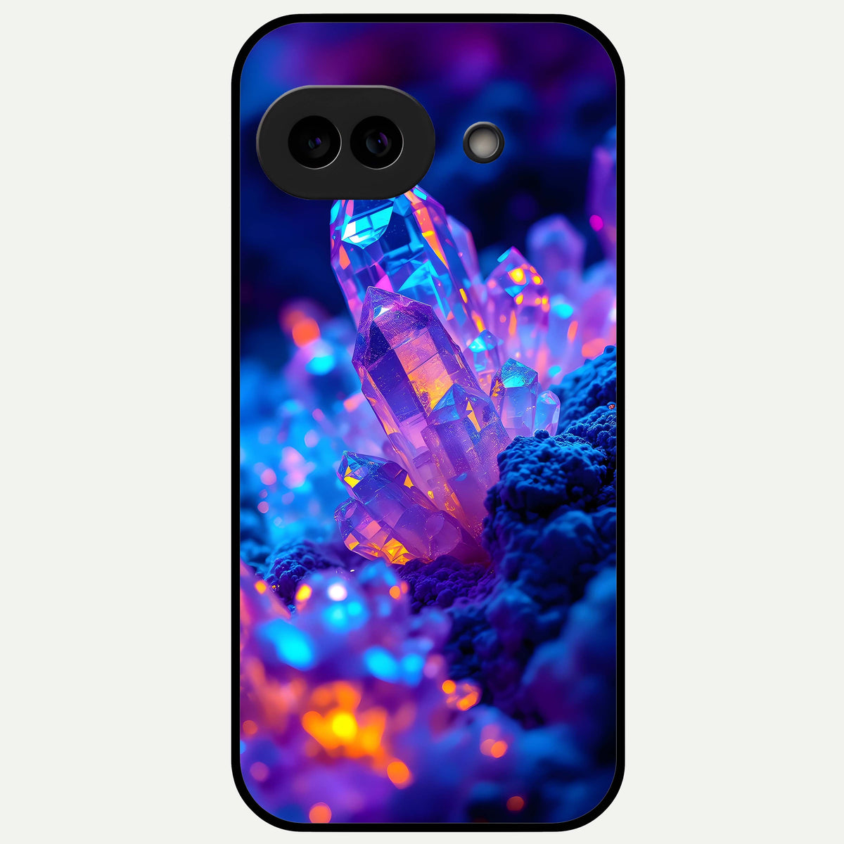 Neon Aura Shards Glass Case For Google Pixel 9A back cover – full design glossy printed glass finish