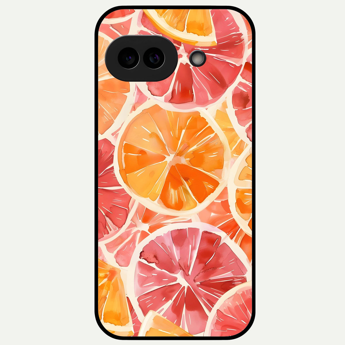  Orange Fruits Pattern Glass Case For Google Pixel 9A back cover – full design glossy printed glass finish