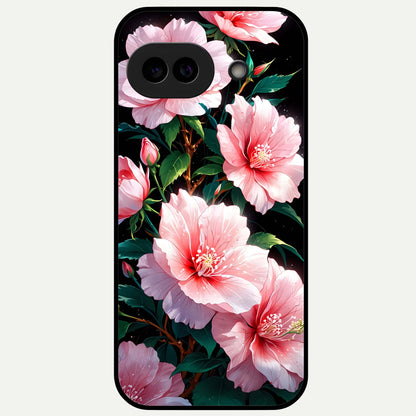  Peach Flower Glass Case For Google Pixel 9A back cover – full design glossy printed glass finish