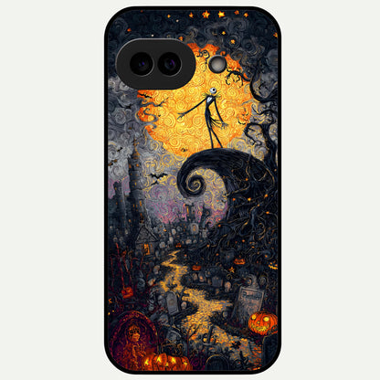  Pumpkin Moonlight Tale Glass Case For Google Pixel 9A back cover – full design glossy printed glass finish