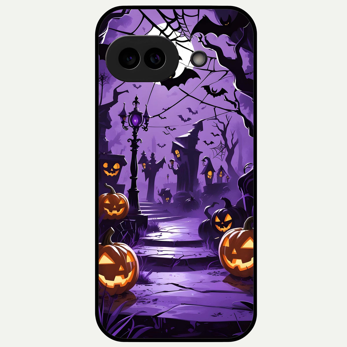  Pumpkin Patch Halloween Glass Case For Google Pixel 9A back cover – full design glossy printed glass finish