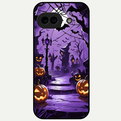  Pumpkin Patch Halloween Glass Case For Google Pixel 9A back cover – full design glossy printed glass finish