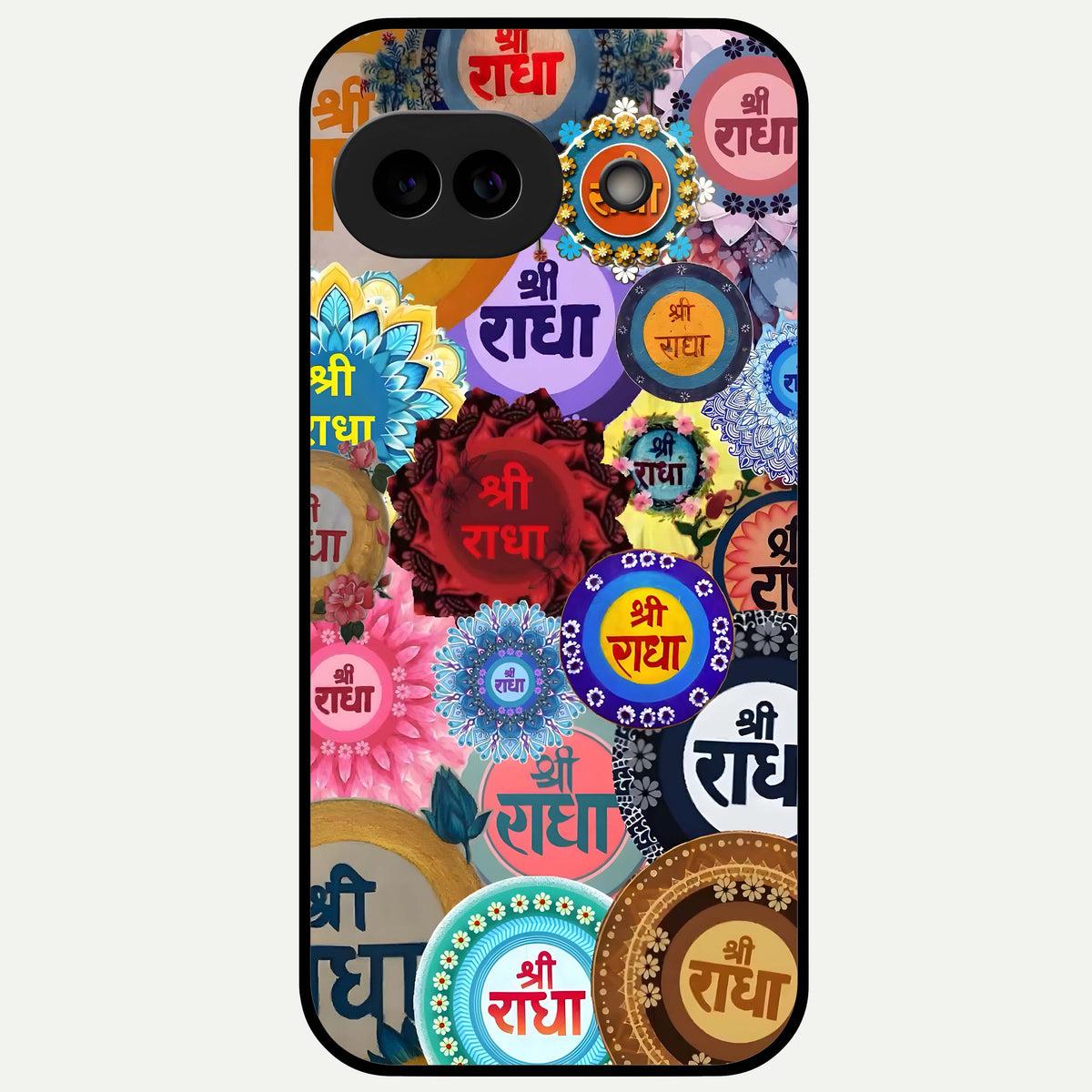  Radha Divine Bloom Glass Case For Google Pixel 9A back cover – full design glossy printed glass finish