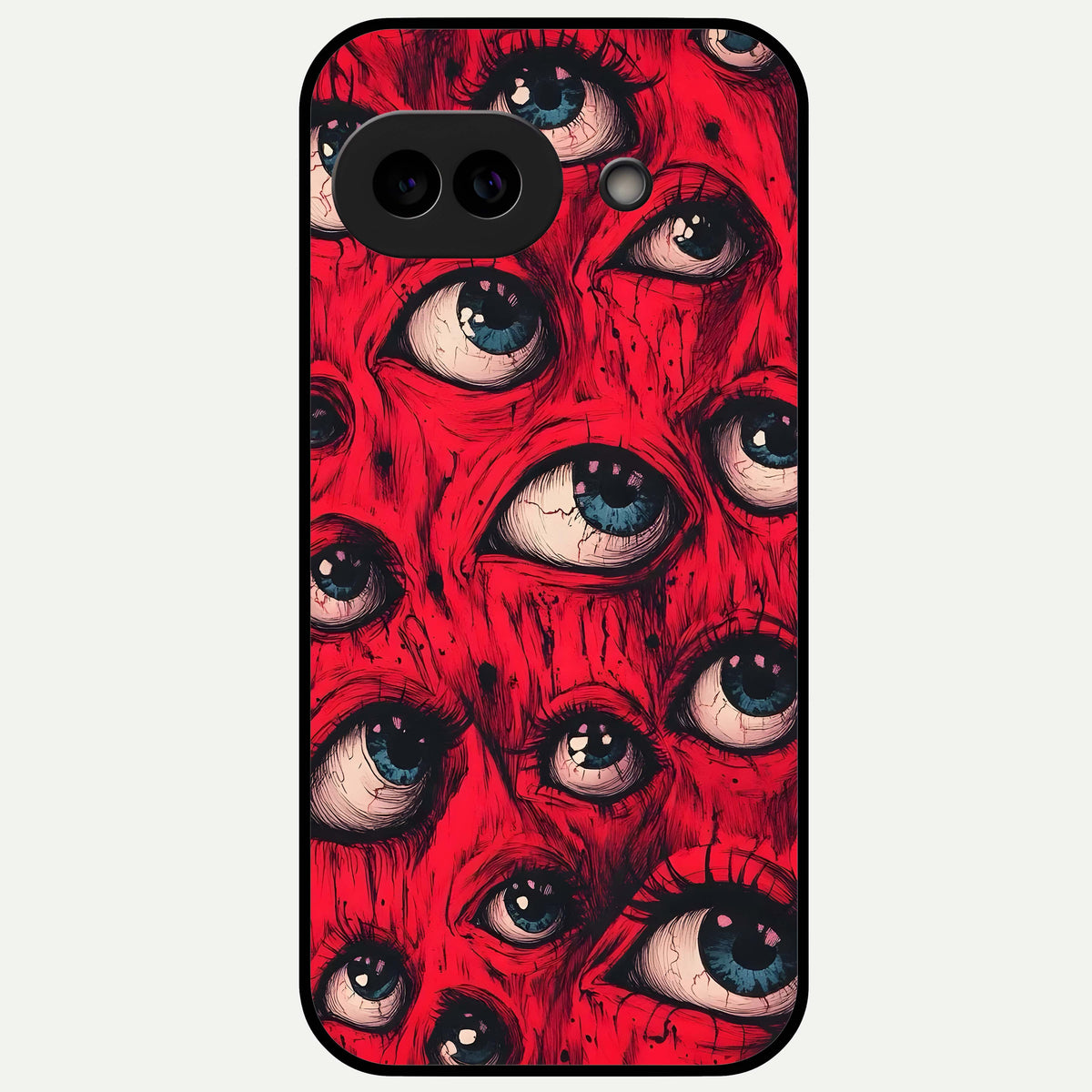  Red Eyes Pattern Glass Case For Google Pixel 9A back cover – full design glossy printed glass finish