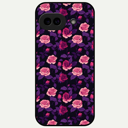  Rose Garden Twilight Glass Case For Google Pixel 9A back cover – full design glossy printed glass finish