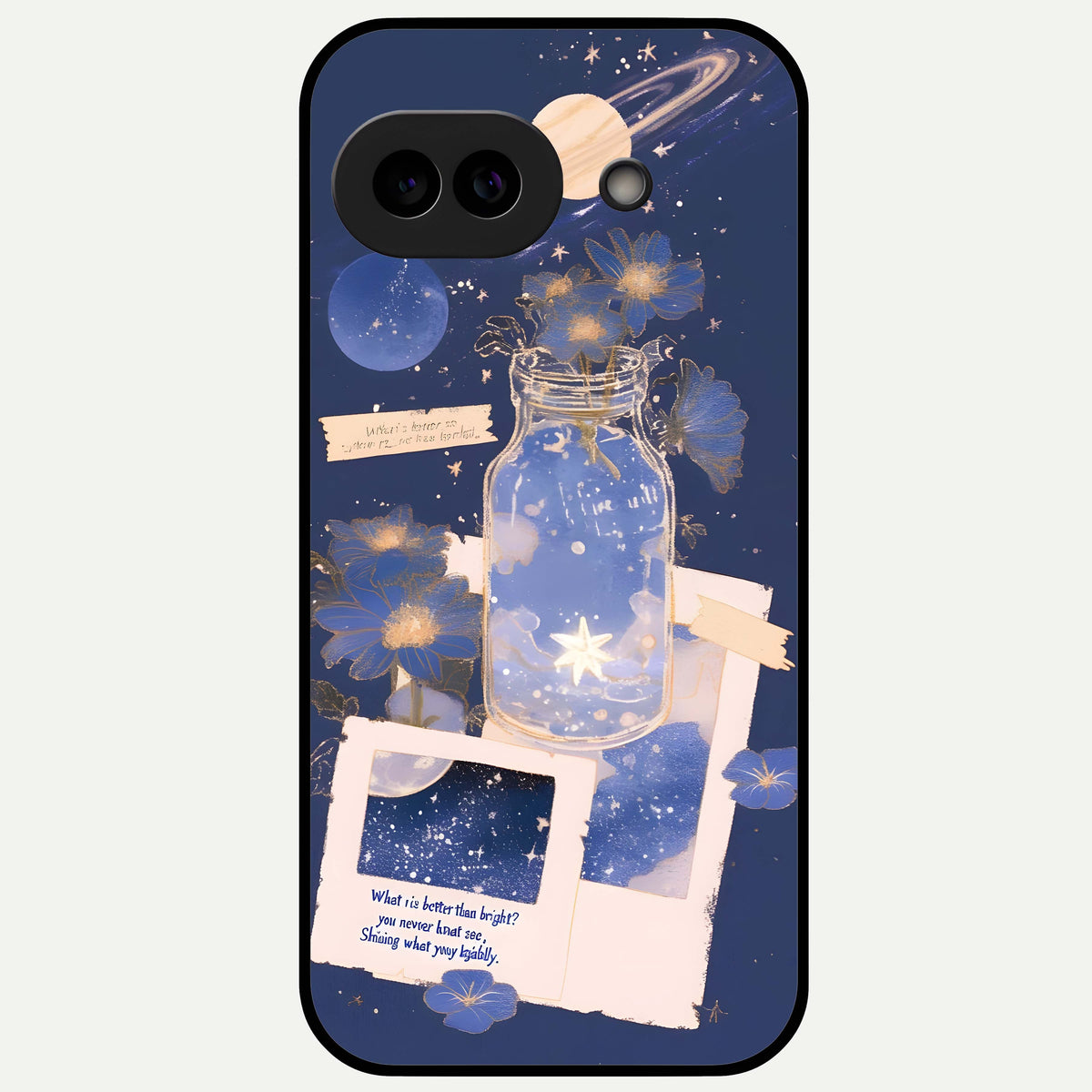  Starlit Cosmic Jar Glass Case For Google Pixel 9A back cover – full design glossy printed glass finish