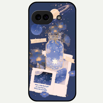  Starlit Cosmic Jar Glass Case For Google Pixel 9A back cover – full design glossy printed glass finish