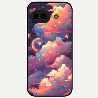  Starlit Dream Clouds Glass Case For Google Pixel 9A back cover – full design glossy printed glass finish