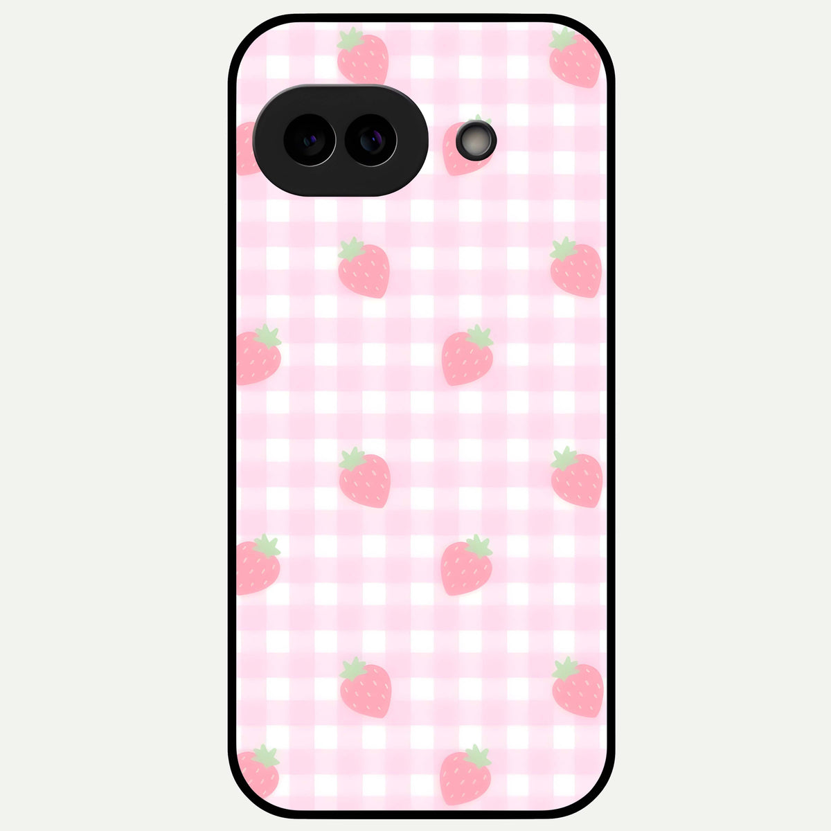  Strawberry Picnic Love Glass Case For Google Pixel 9A back cover – full design glossy printed glass finish