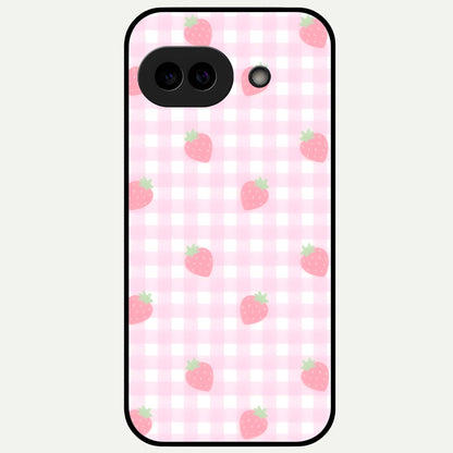  Strawberry Picnic Love Glass Case For Google Pixel 9A back cover – full design glossy printed glass finish