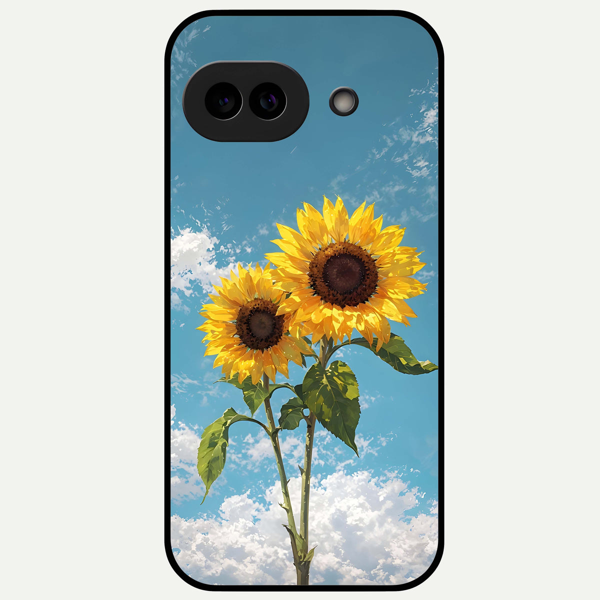  Sunlit Daisy Glow Glass Case For Google Pixel 9A back cover – full design glossy printed glass finish