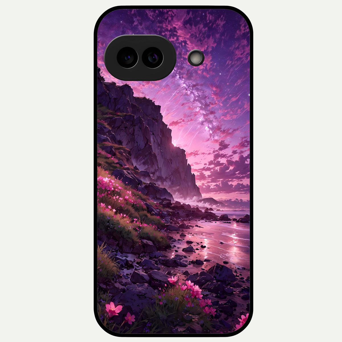  Twilight Blossom Coast Glass Case For Google Pixel 9A back cover – full design glossy printed glass finish
