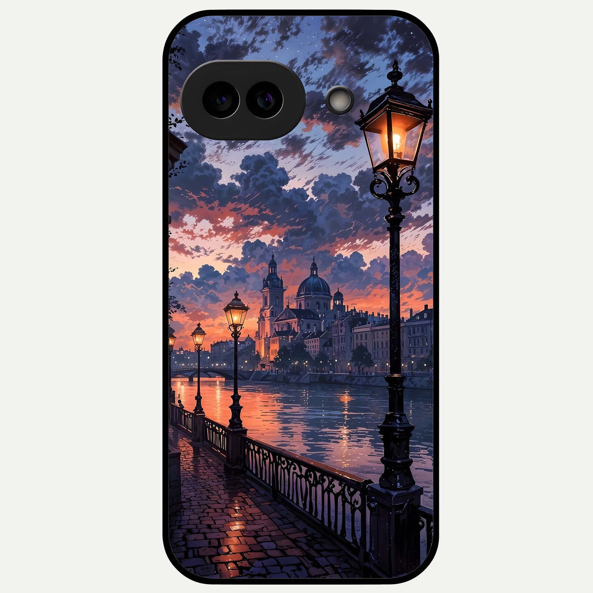  Twilight River Lights Glass Case For Google Pixel 9A back cover – full design glossy printed glass finish