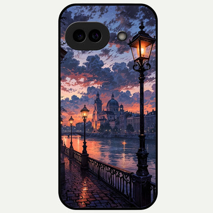  Twilight River Lights Glass Case For Google Pixel 9A back cover – full design glossy printed glass finish