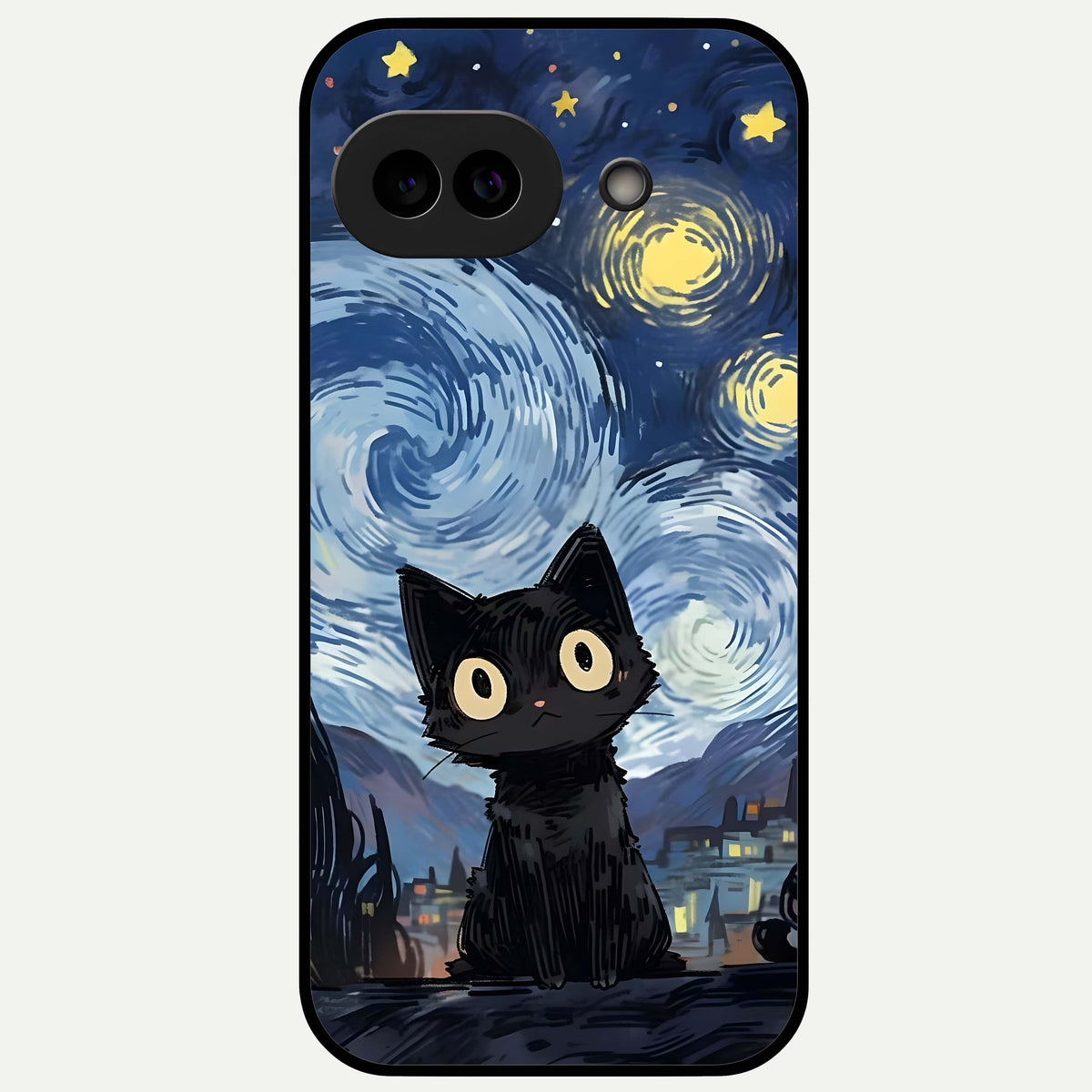  Van Gogh Cat Glass Case For Google Pixel 9A back cover – full design glossy printed glass finish