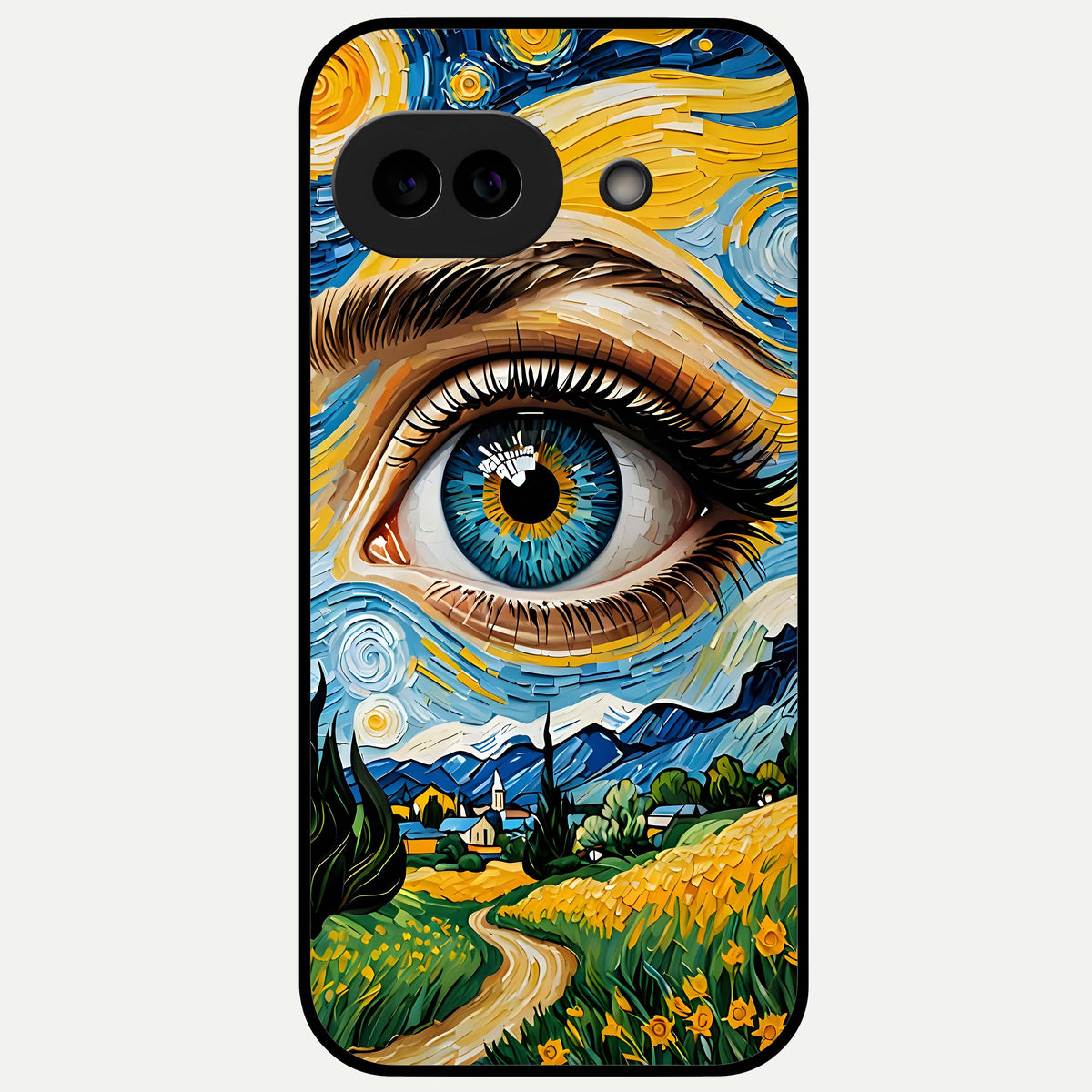  Van Gogh Eye Glass Case For Google Pixel 9A back cover – full design glossy printed glass finish