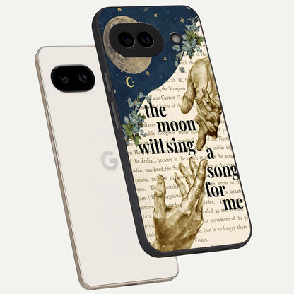  Aesthetic Divine phone case For Google Pixel 9A showing premium glass back cover with detailed artwork
