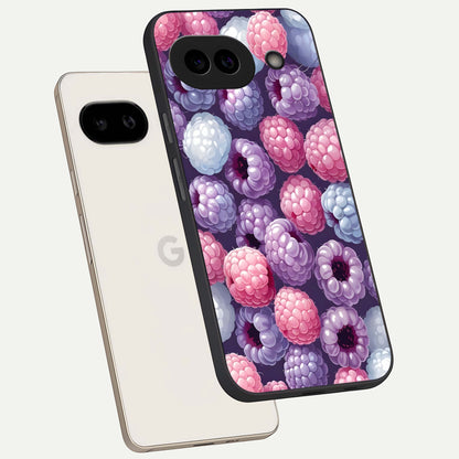  Berry Candy Pop phone case For Google Pixel 9A showing premium glass back cover with detailed artwork