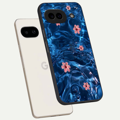  Bloom Thread Art phone case For Google Pixel 9A showing premium glass back cover with detailed artwork