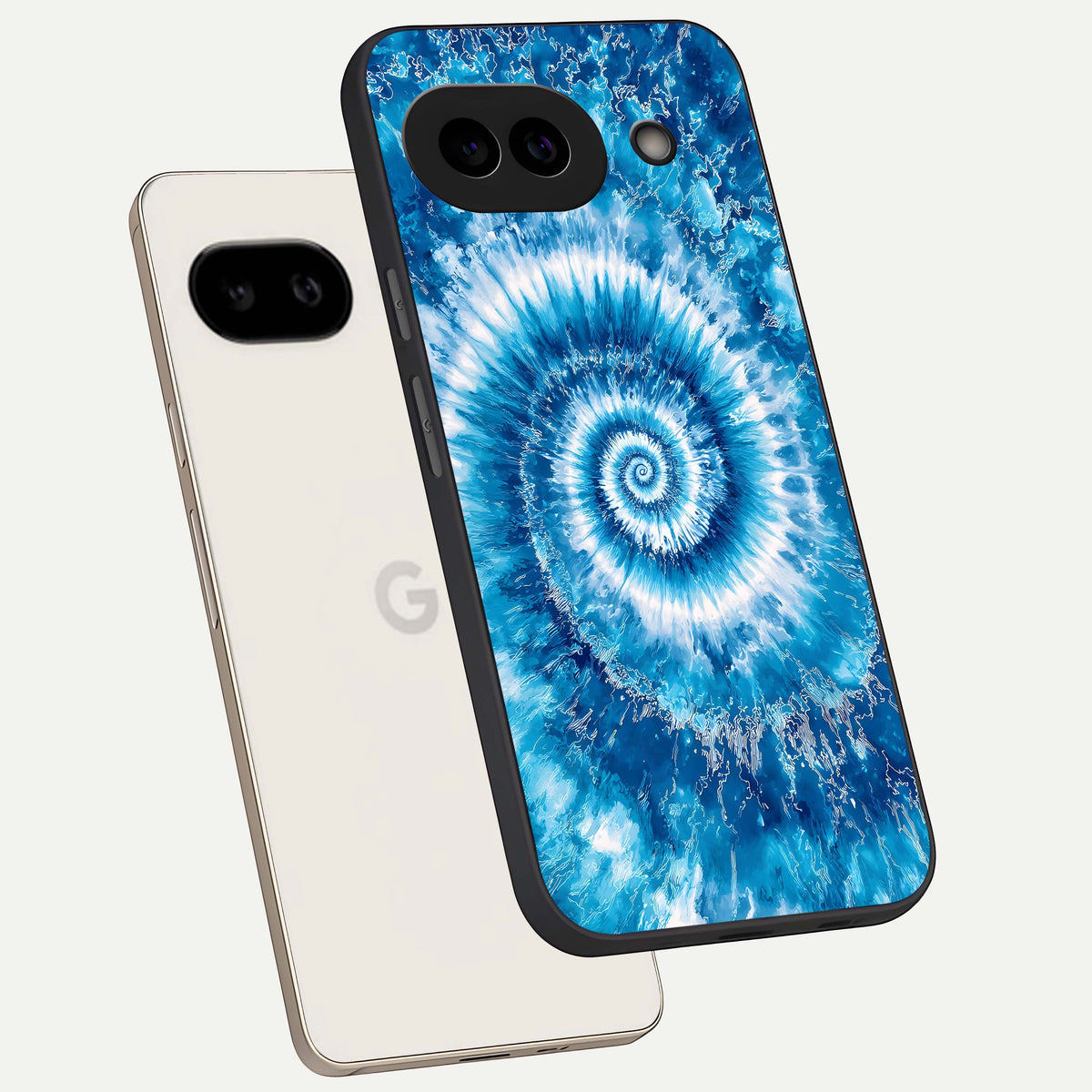  Blue Galaxy Wave phone case For Google Pixel 9A showing premium glass back cover with detailed artwork