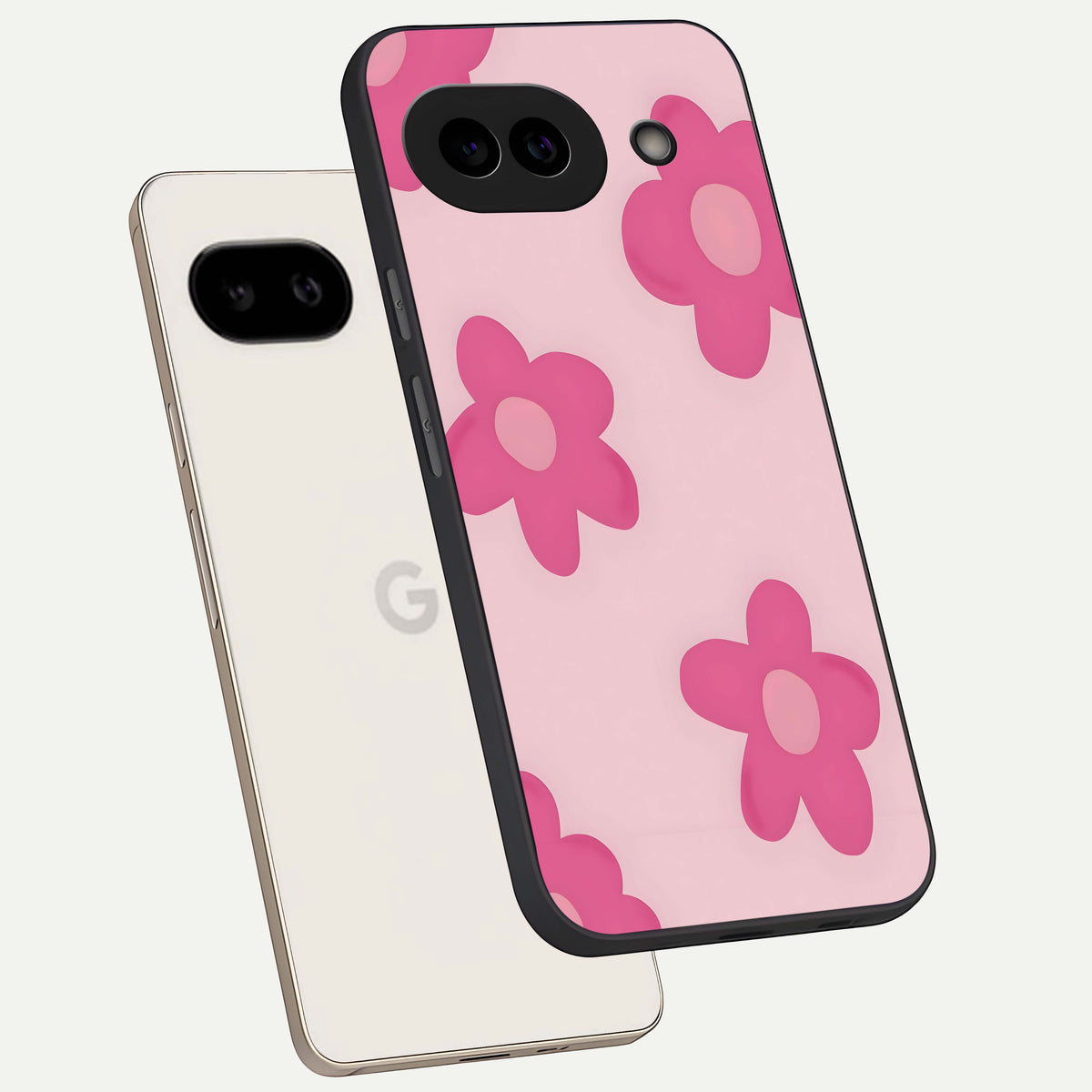  Candy Bloom Dreams phone case For Google Pixel 9A showing premium glass back cover with detailed artwork
