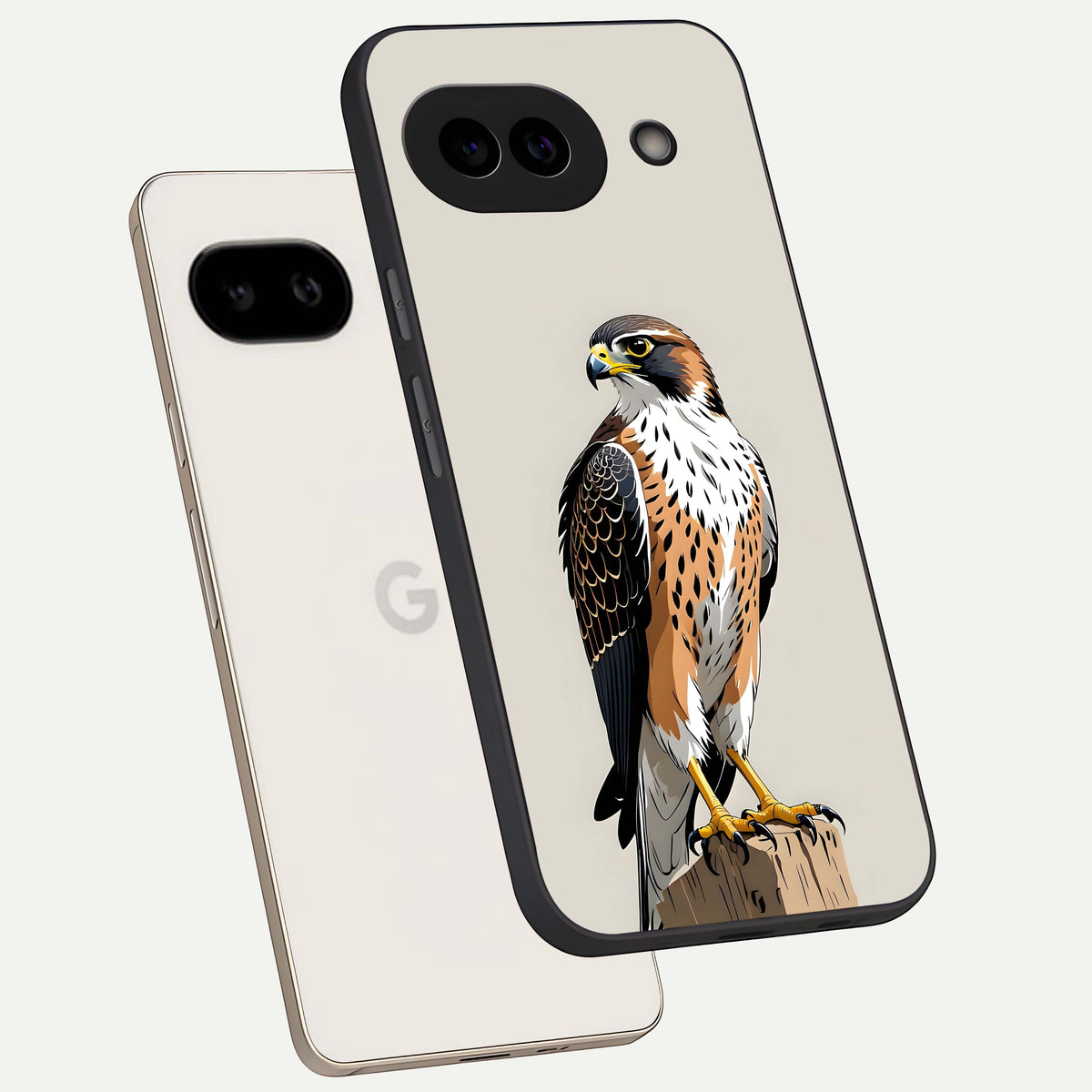  Clever Eagle phone case For Google Pixel 9A showing premium glass back cover with detailed artwork