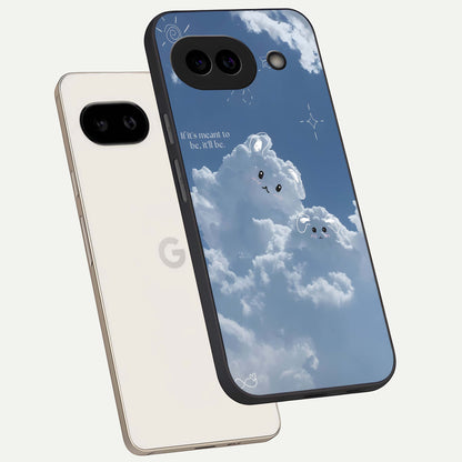  Cloud Bunny Dreams phone case For Google Pixel 9A showing premium glass back cover with detailed artwork