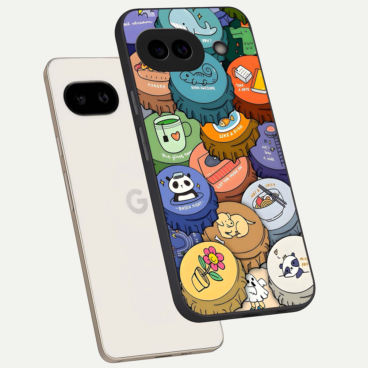  Coins Patterns phone case For Google Pixel 9A showing premium glass back cover with detailed artwork